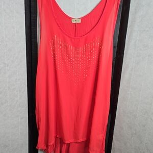 Women's Orange Sleeveless Top
